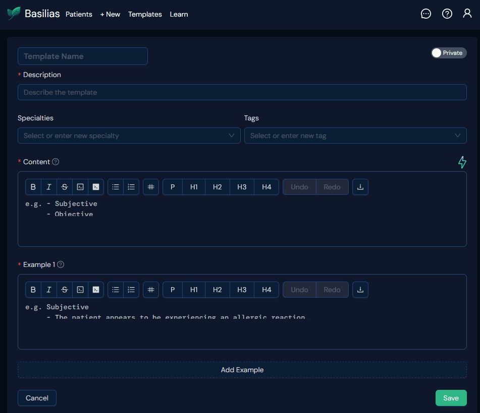 Create a Template from Scratch