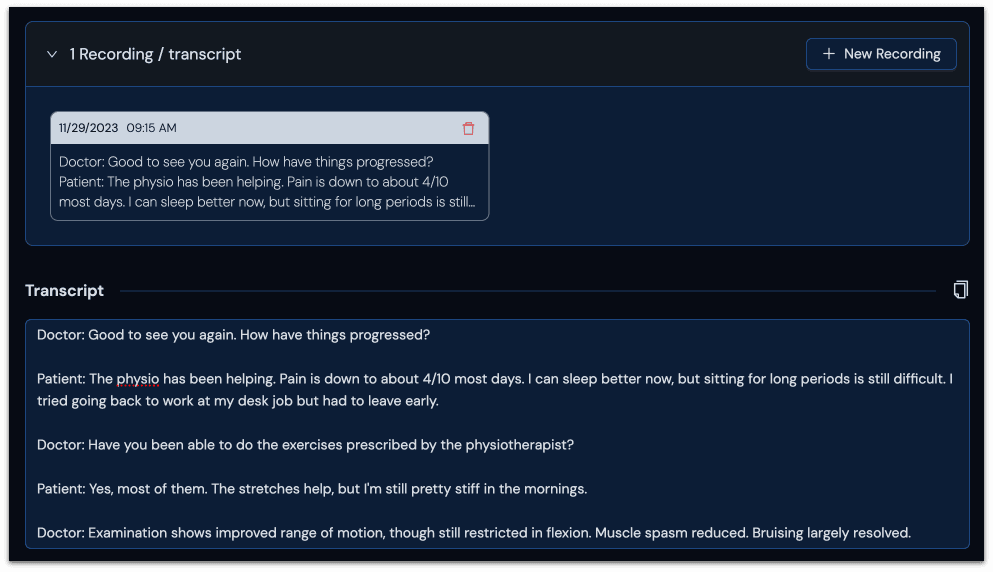 Consultation transcript
